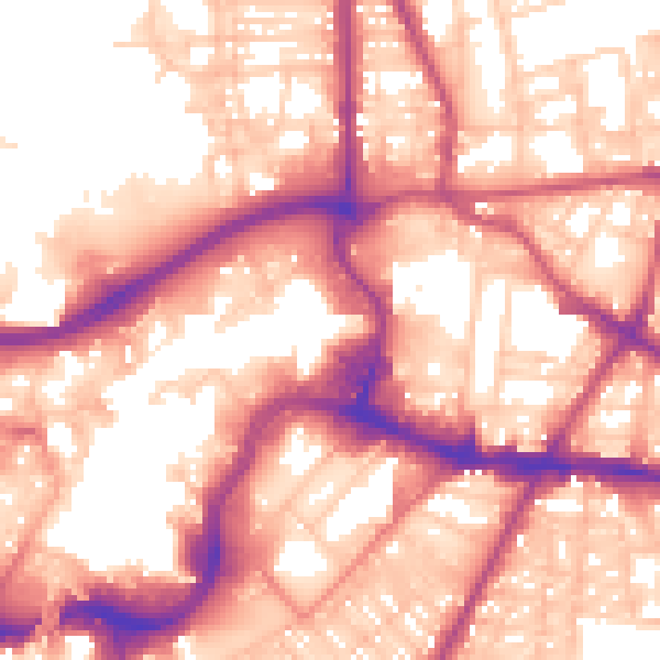 Daytime road noise heatmap for BL9 0JL