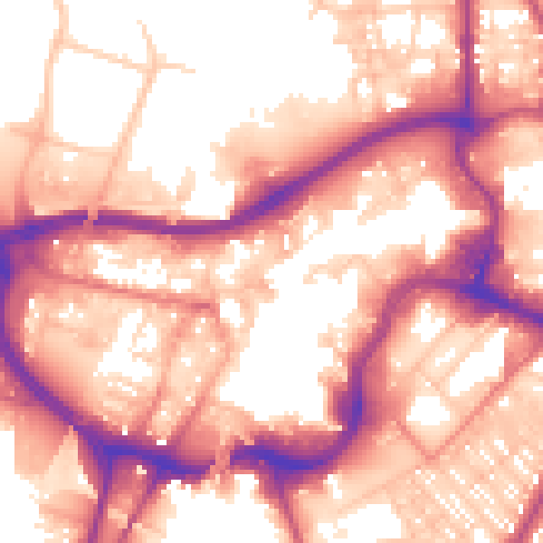 Daytime road noise heatmap for BL9 0JP
