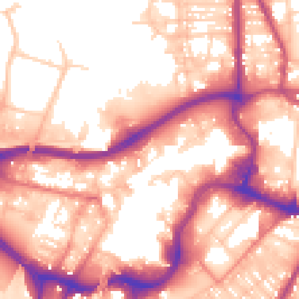 Daytime road noise heatmap for BL9 0JT