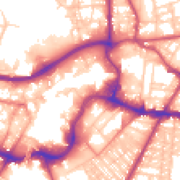 Daytime road noise heatmap for BL9 0JX