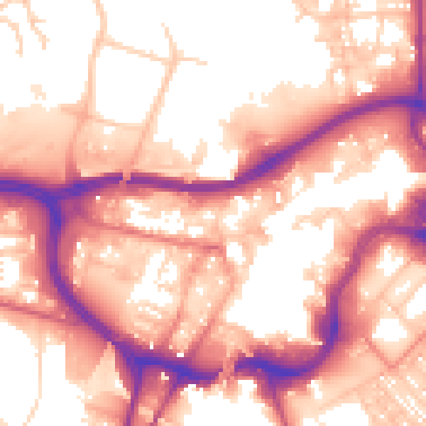 Daytime road noise heatmap for BL9 0LA