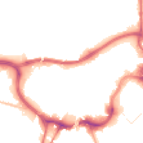 Night-time road noise heatmap for BL9 0LA