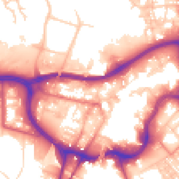 Daytime road noise heatmap for BL9 0LB