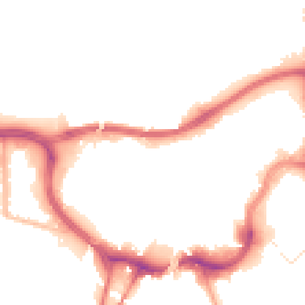 Night-time road noise heatmap for BL9 0LB