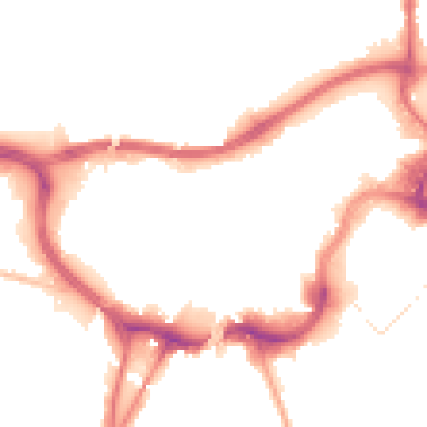 Night-time road noise heatmap for BL9 0LD