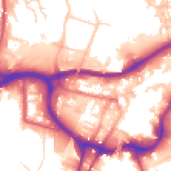 Daytime road noise heatmap for BL9 0LG