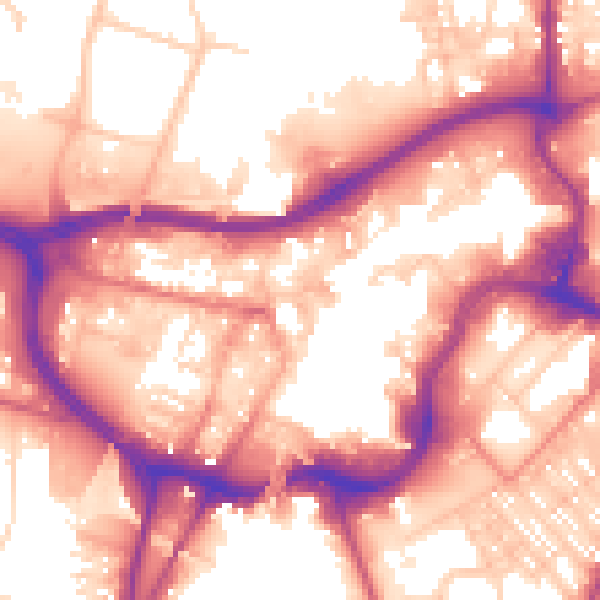 Daytime road noise heatmap for BL9 0NT