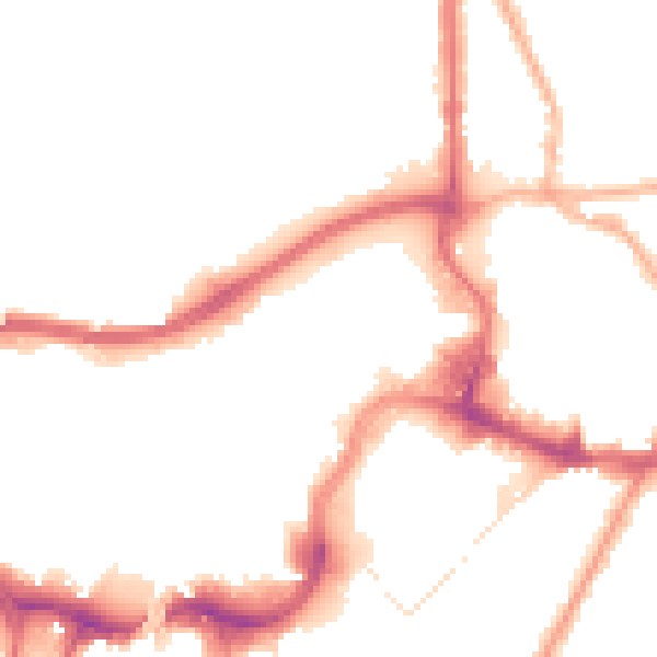 Night-time road noise heatmap for BL9 0PD