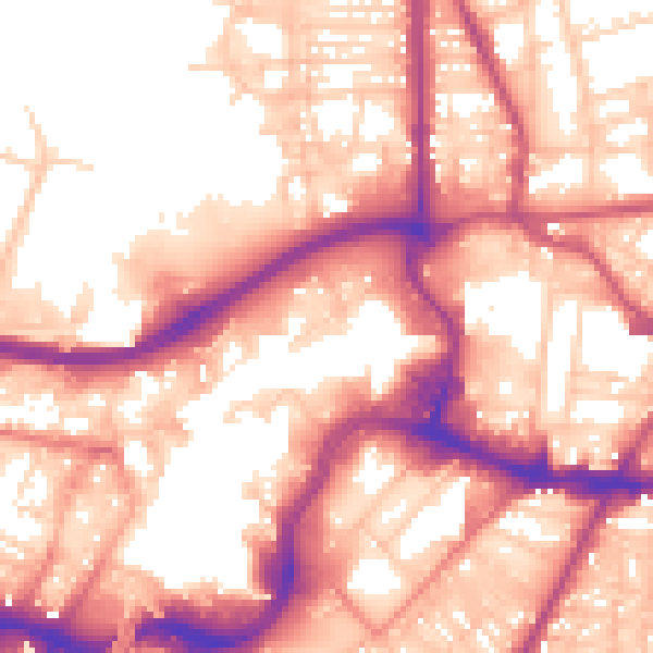 Daytime road noise heatmap for BL9 0QU