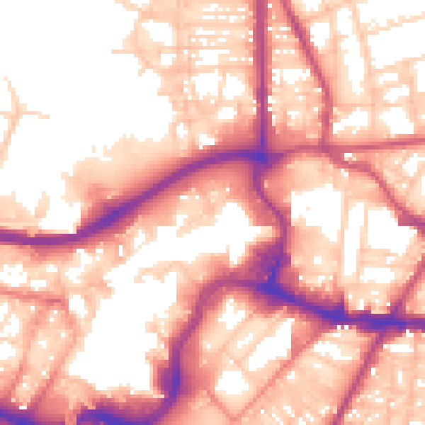Daytime road noise heatmap for BL9 0QW