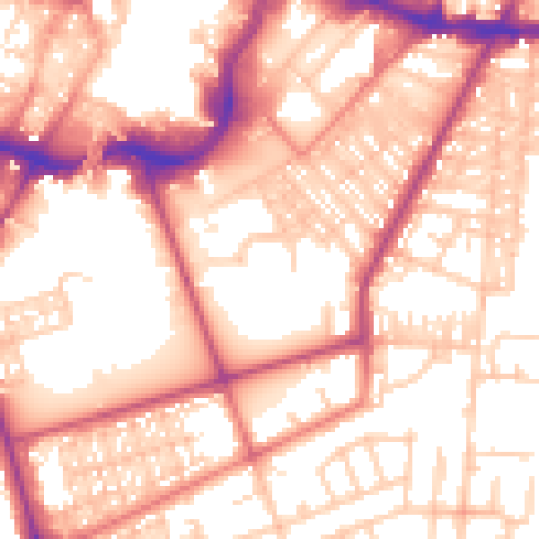 Daytime road noise heatmap for BL9 0SH