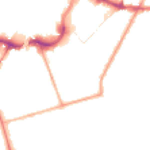 Night-time road noise heatmap for BL9 0SH