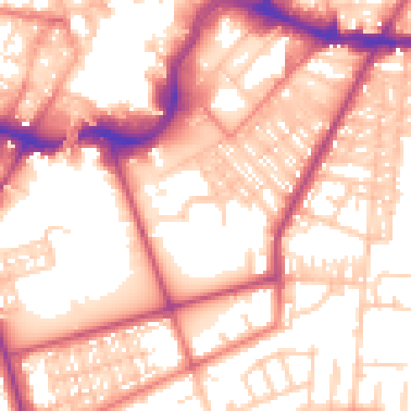 Daytime road noise heatmap for BL9 0SL