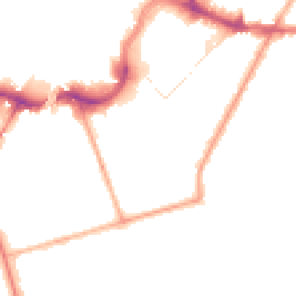 Night-time road noise heatmap for BL9 0SL