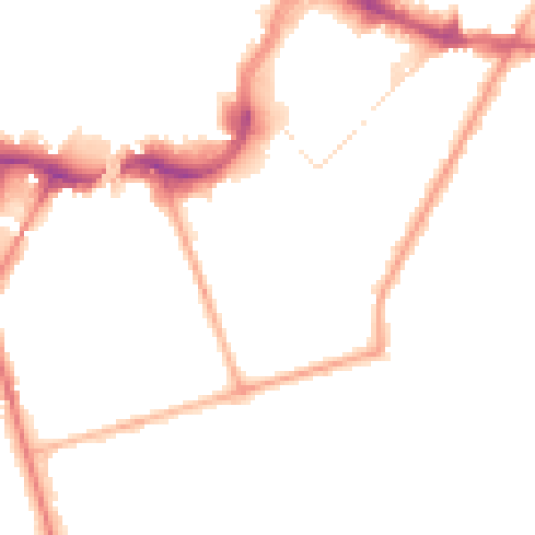Night-time road noise heatmap for BL9 0SQ