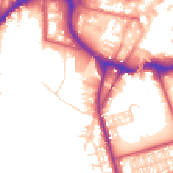 Daytime road noise heatmap for BL9 0SY