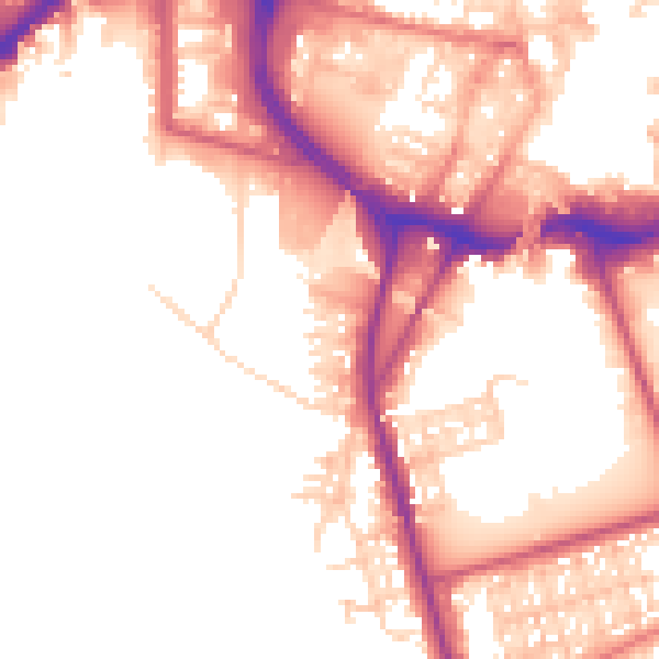 Daytime road noise heatmap for BL9 0SZ