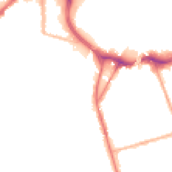 Night-time road noise heatmap for BL9 0SZ