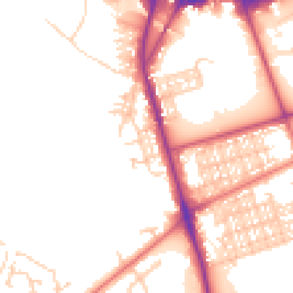 Daytime road noise heatmap for BL9 0TP