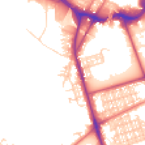 Daytime road noise heatmap for BL9 0TR