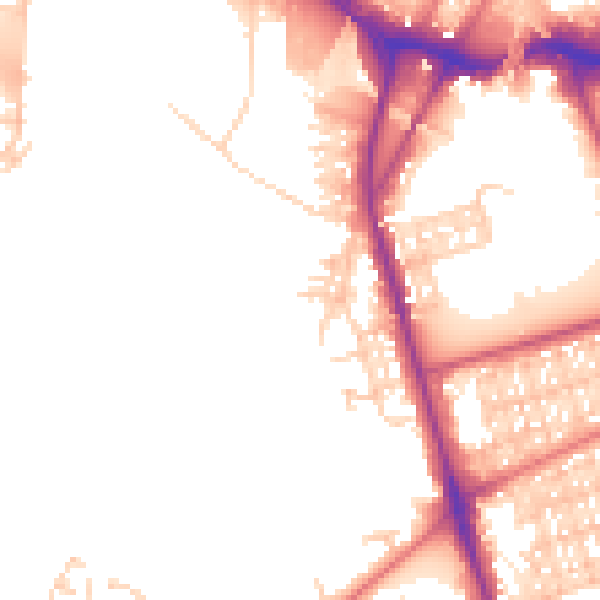 Daytime road noise heatmap for BL9 0TT