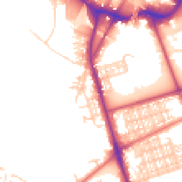 Daytime road noise heatmap for BL9 0TW