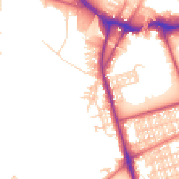 Daytime road noise heatmap for BL9 0TX