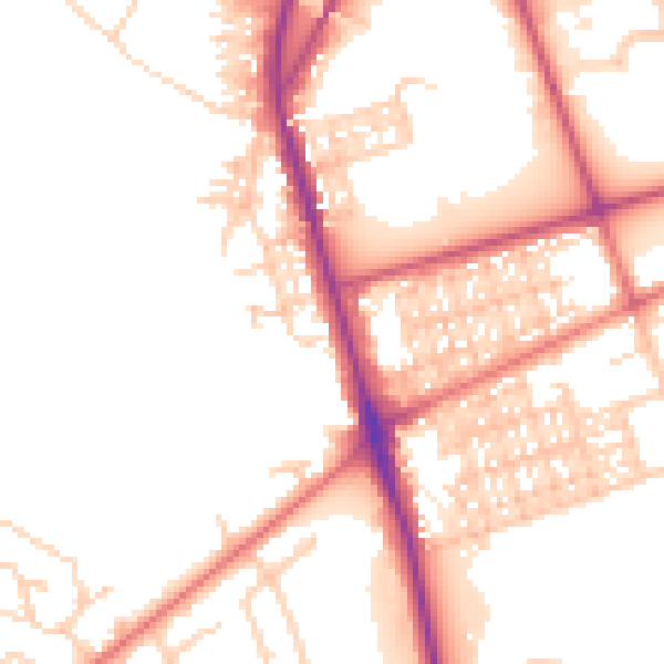 Daytime road noise heatmap for BL9 0UE