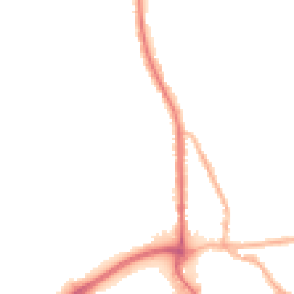 Night-time road noise heatmap for BL9 5AS