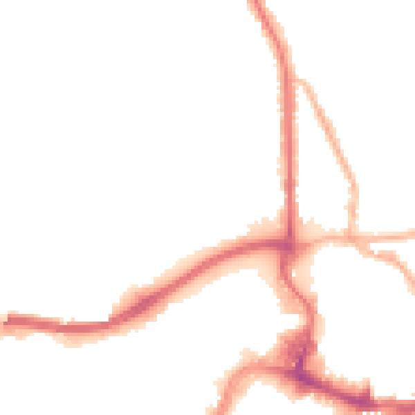 Night-time road noise heatmap for BL9 5BX