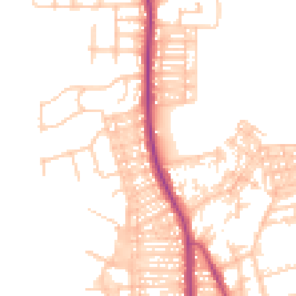 Daytime road noise heatmap for BL9 5DF