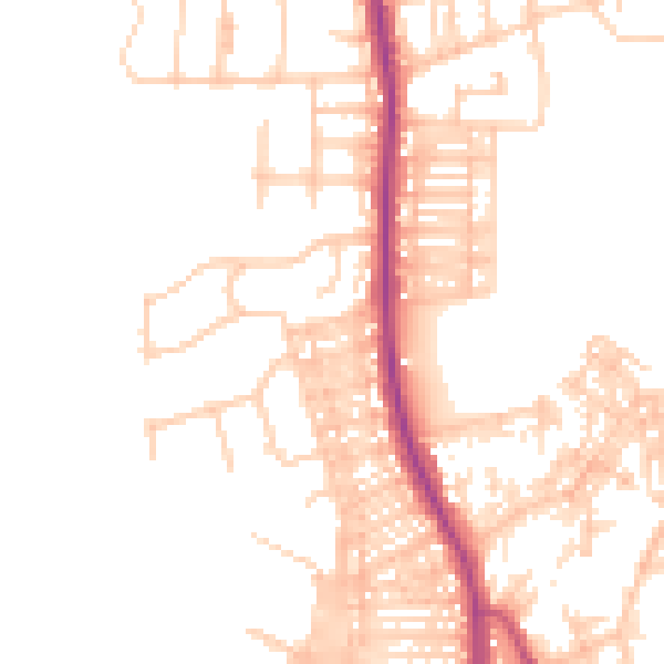 Daytime road noise heatmap for BL9 5DT