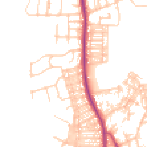 Daytime road noise heatmap for BL9 5DU