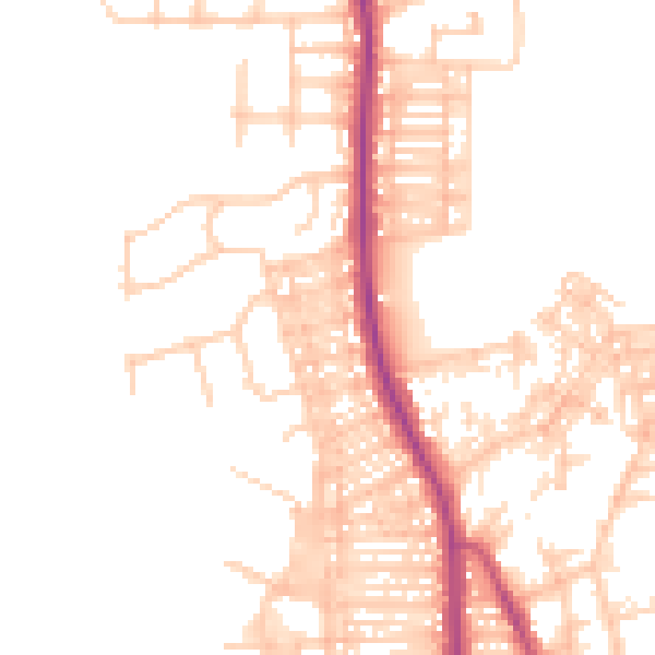 Daytime road noise heatmap for BL9 5DX