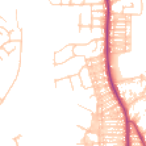 Daytime road noise heatmap for BL9 5EA