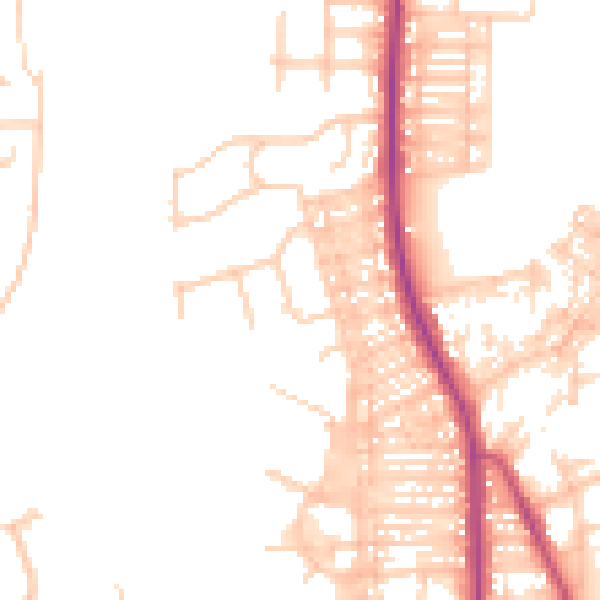 Daytime road noise heatmap for BL9 5EE