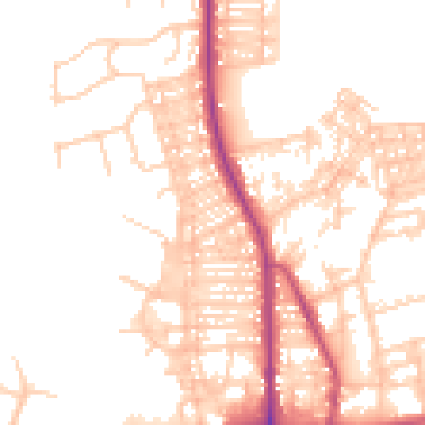 Daytime road noise heatmap for BL9 5EJ