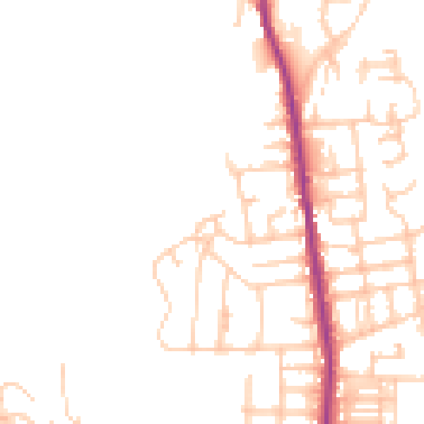 Daytime road noise heatmap for BL9 5HT