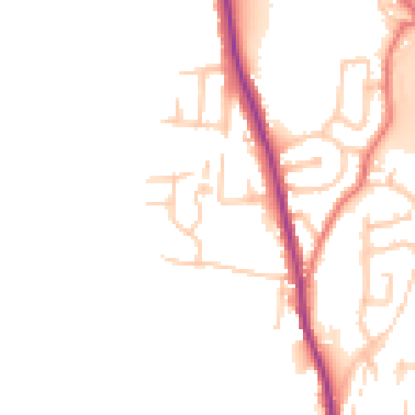 Daytime road noise heatmap for BL9 5JS
