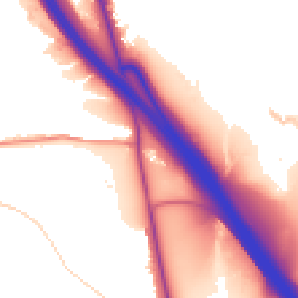 Daytime road noise heatmap for BL9 5LY