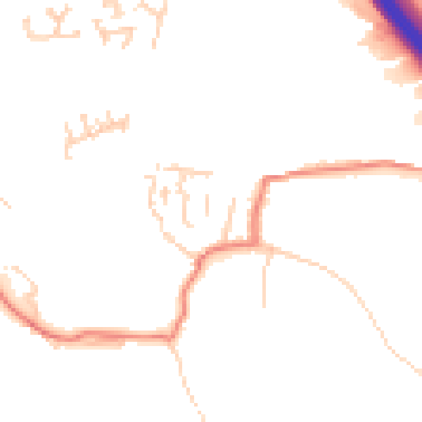Daytime road noise heatmap for BL9 5NY