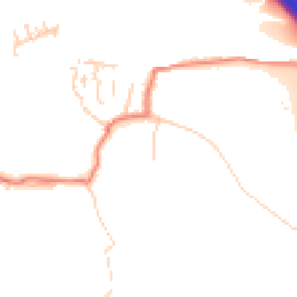 Daytime road noise heatmap for BL9 5PD