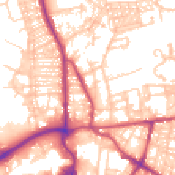 Daytime road noise heatmap for BL9 6DT