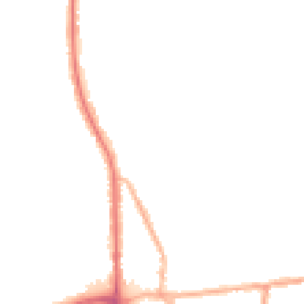 Night-time road noise heatmap for BL9 6EB