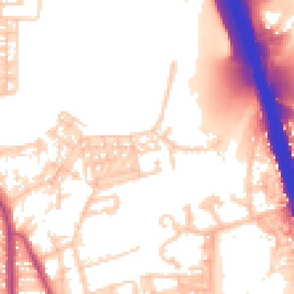 Daytime road noise heatmap for BL9 6ET
