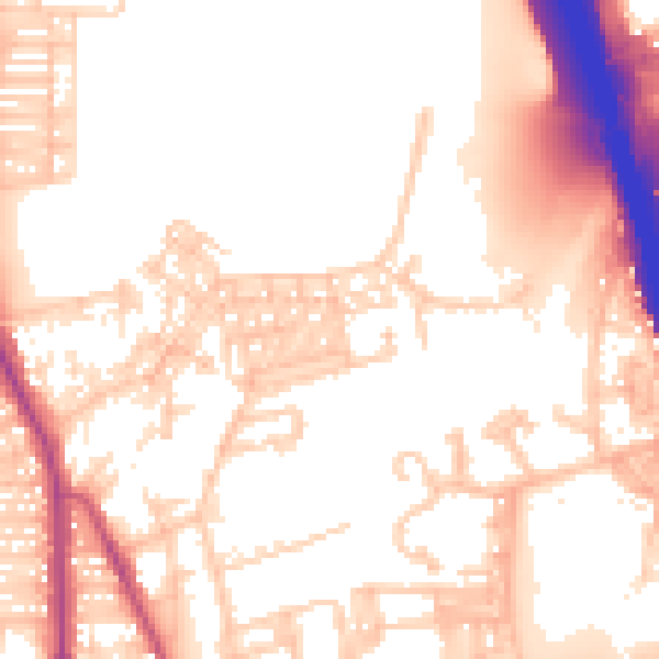 Daytime road noise heatmap for BL9 6EU