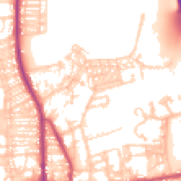 Daytime road noise heatmap for BL9 6GE