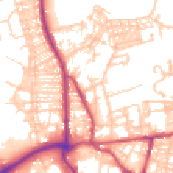 Daytime road noise heatmap for BL9 6GF