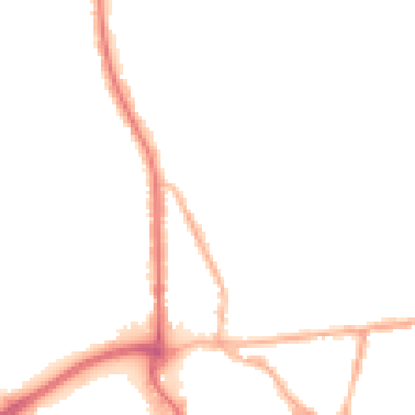 Night-time road noise heatmap for BL9 6GF