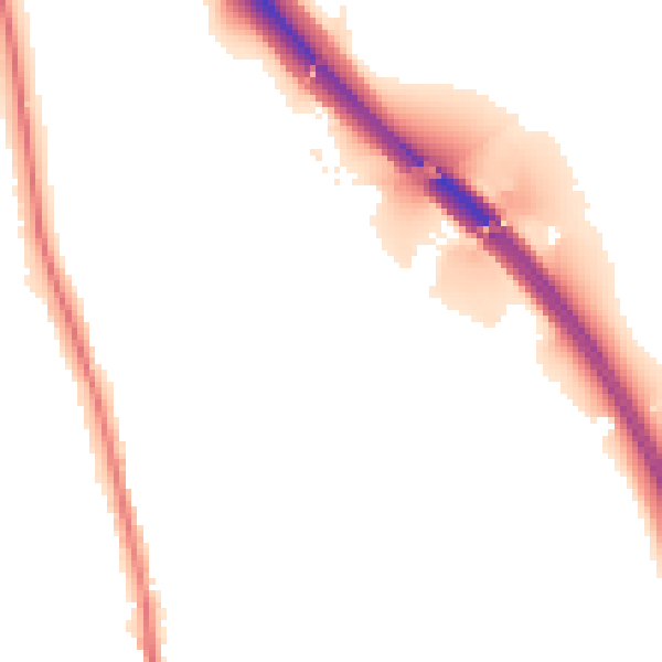 Night-time road noise heatmap for BL9 6GG